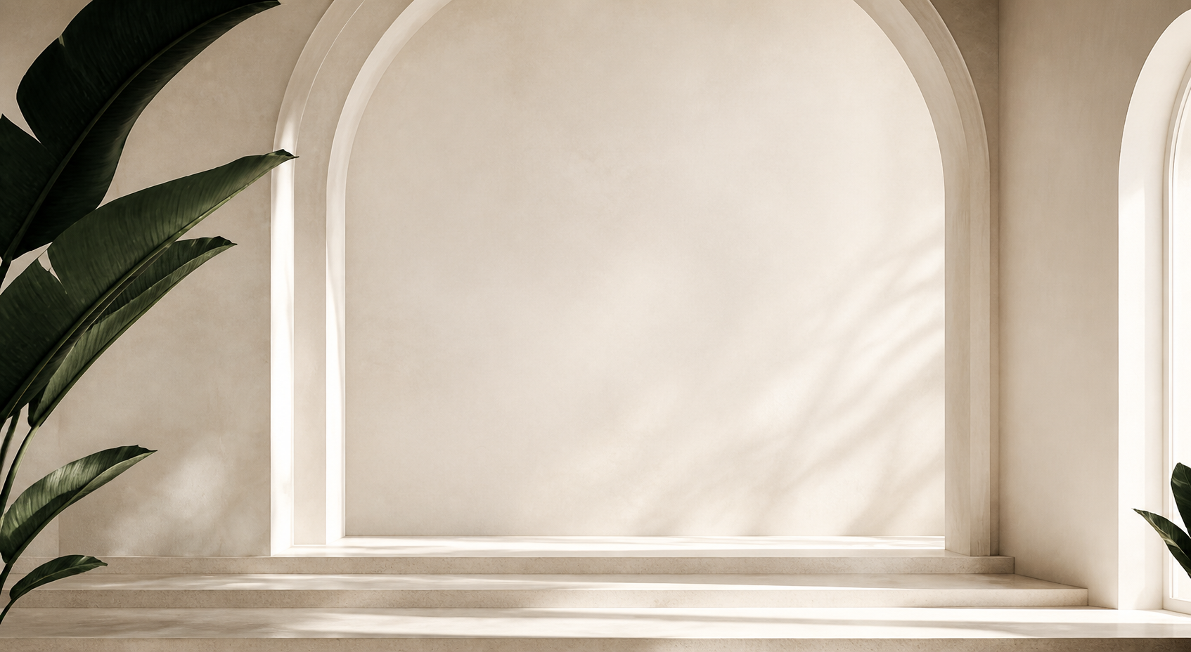 Soft daylight across a sculptural stone arch